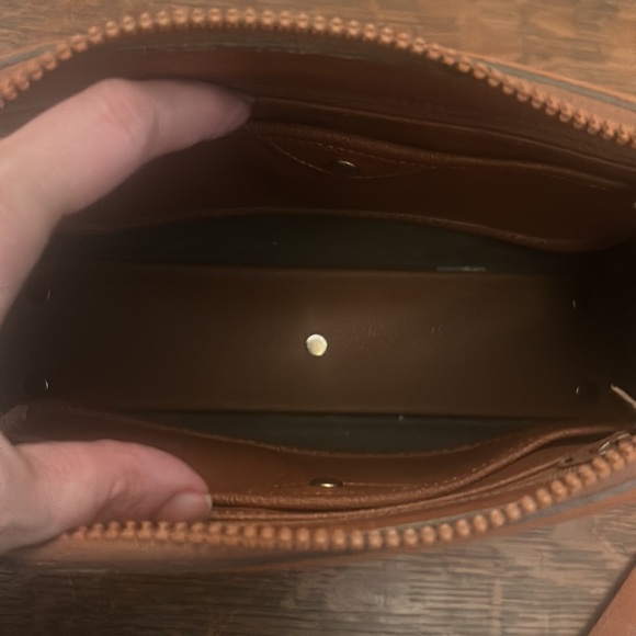 Dooney & Bourke Vintage All Weather Leather Hunter Green and British Tan Bag - Picture 13 of 16